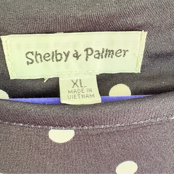 Polka Dot Navy Peplum Dress XL - Picture 2 of 7